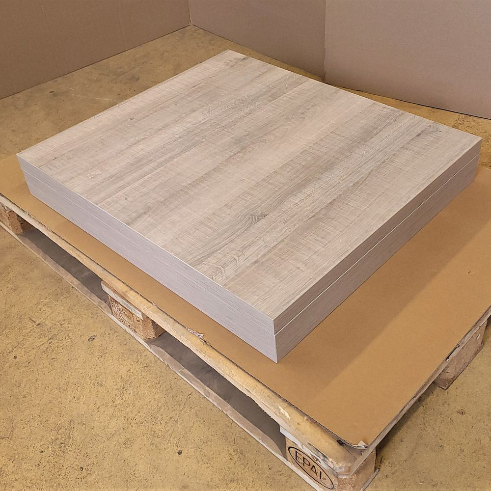 HPL Tischplatte 38mm 80x70cm Wildeiche grau Sonderposten