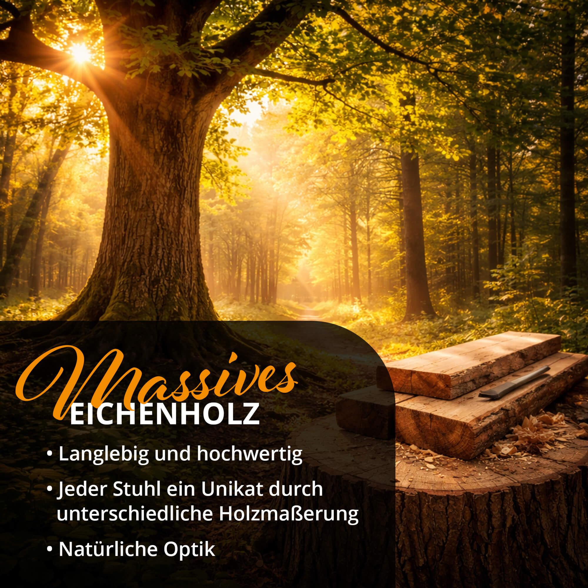 Holzstuhl Dimoni Eiche