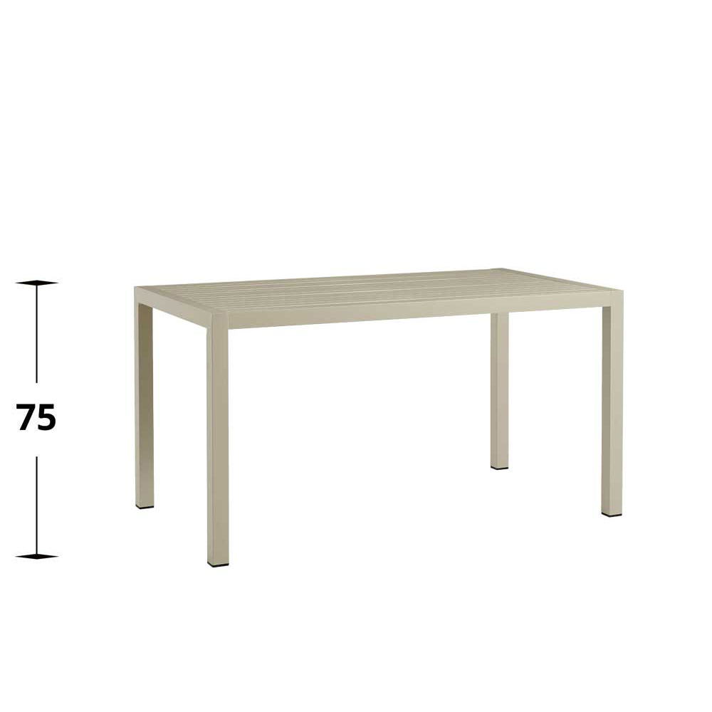 Metalltisch Cordone Stahl Tisch Greige 140