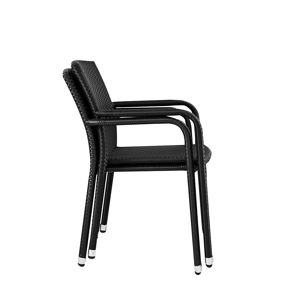 Gastronomiestuhl_Terrassenstuhl__Basato_Stapel Basato 48 black seagrass