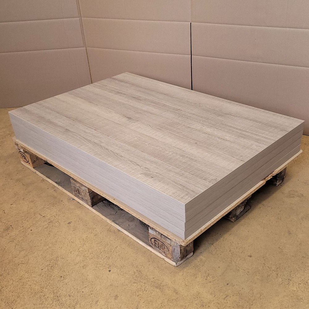 HPL Tischplatte 38mm 120x80cm Wildeiche grau Sonderposten