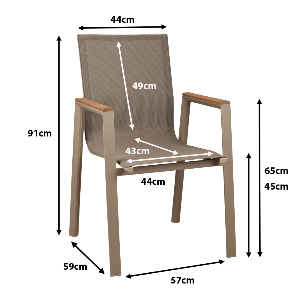 Outdoorstuhl Stramo taupe Maße