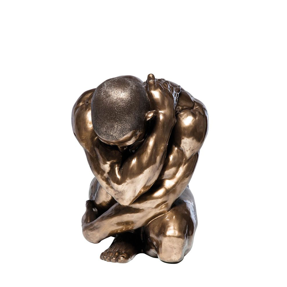 34731a Deko Figur Nude Man Hug Bronze
