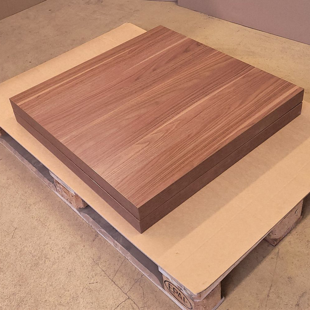 Melaminharz Tischplatte 50mm 70x70cm Nussbaum hell Sonderposten