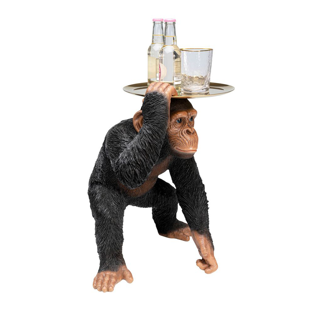 53412_master_c Deko Figur Butler Playing Chimp Schwarz 52cm