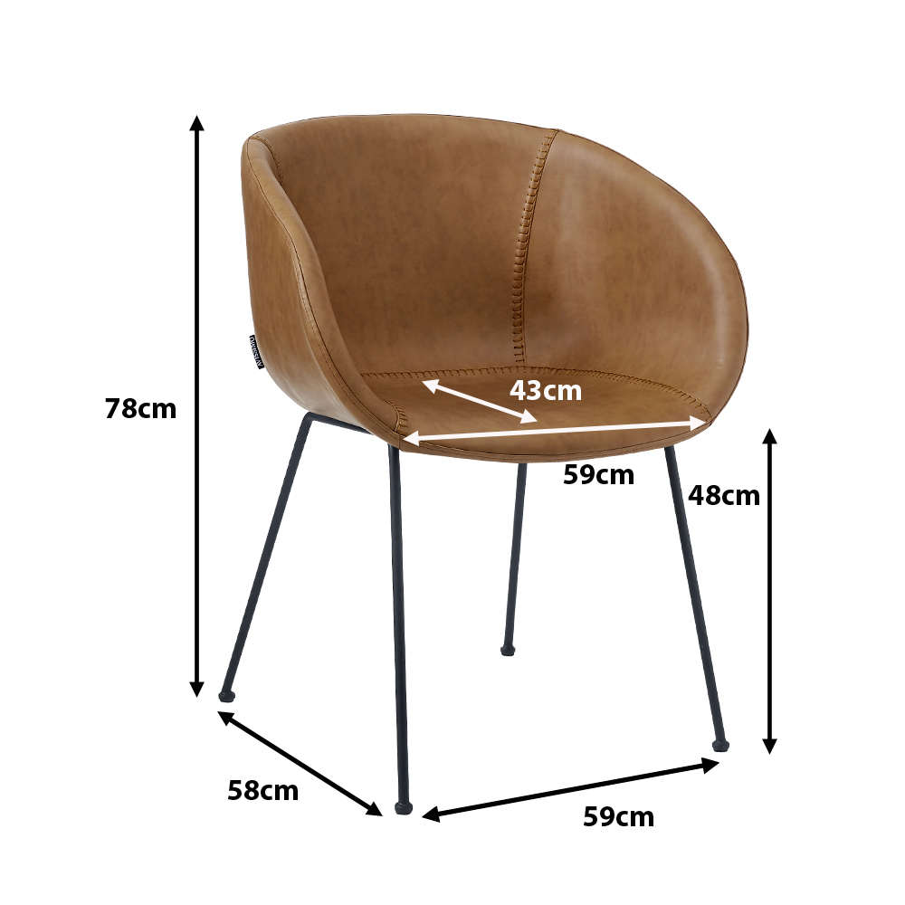 Polsterstuhl Estara Brown Maße