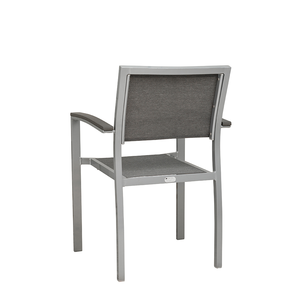 Terrassenstuhl Georgia Silber Mixed Grey