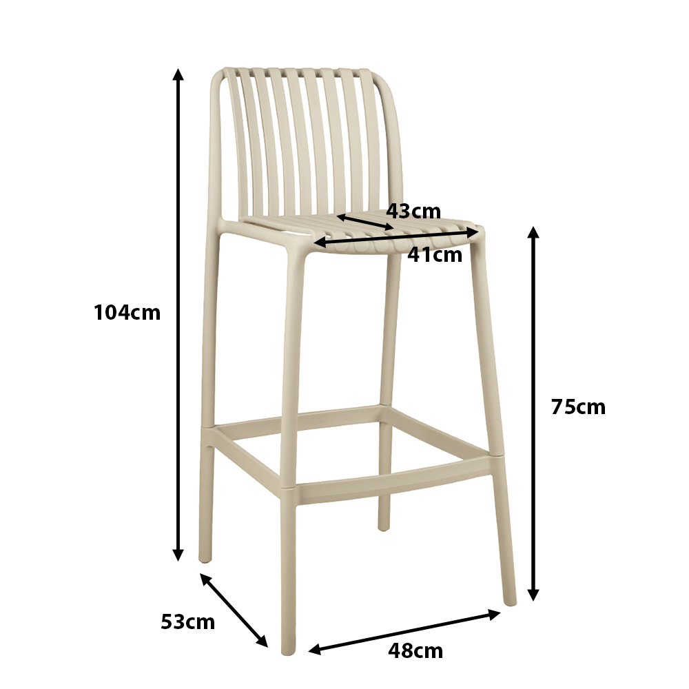 Outdoorbarhocker Foma 1821 Light Grey Maße