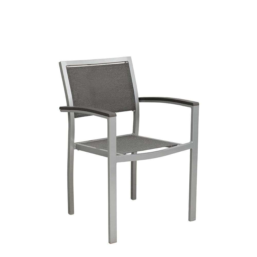 Terrassenstuhl Georgia Silber Mixed Grey