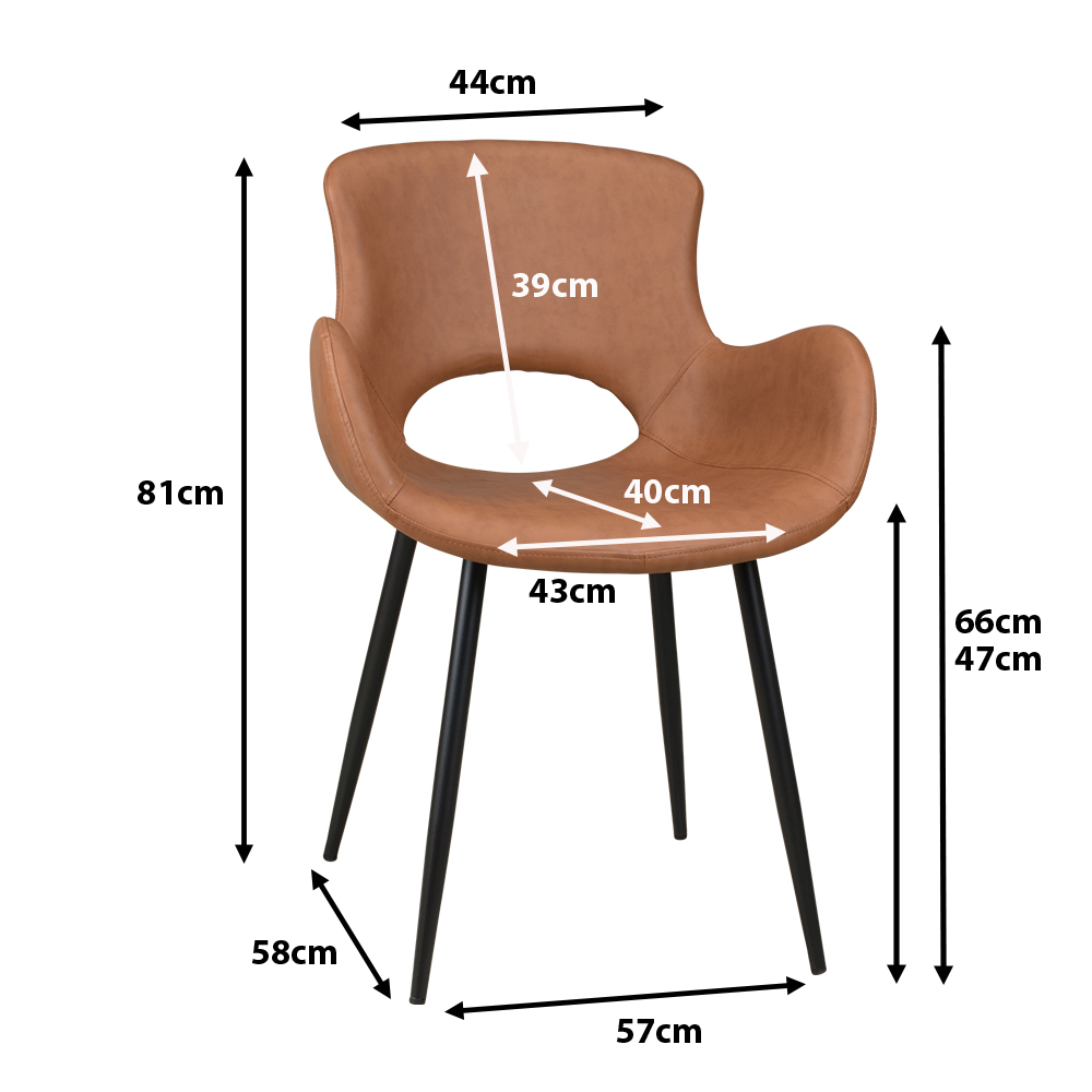 Polsterstuhl Alero Brown Maße