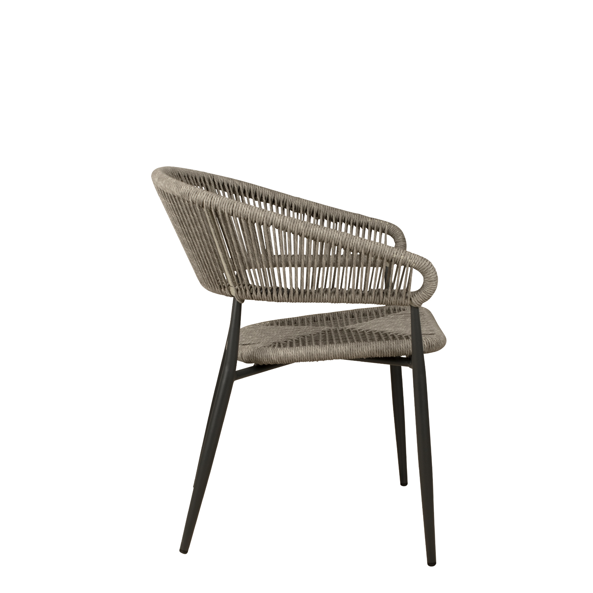 outdoorstuehle_gastronomie_jacora_silver-grey_seitenansicht Jacora Silver-Grey Outdoorstuhl mit Geflecht – Seitenansicht