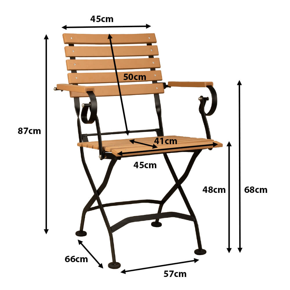Outdoorstuhl Franza Premium AL Maße