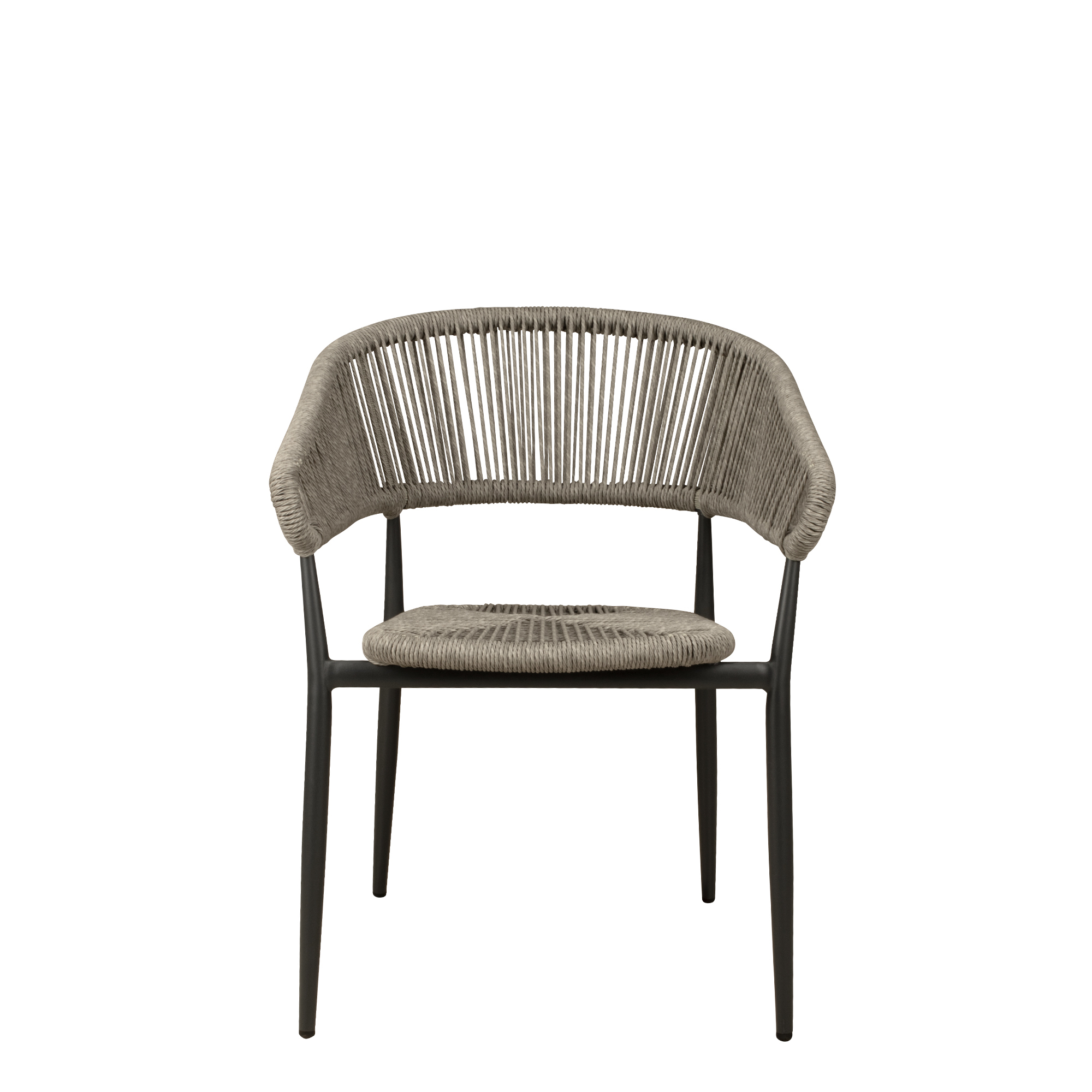 outdoorstuehle_gastronomie_jacora_silver-grey_frontal Jacora Silver-Grey Outdoorstuhl mit Geflecht – Frontal