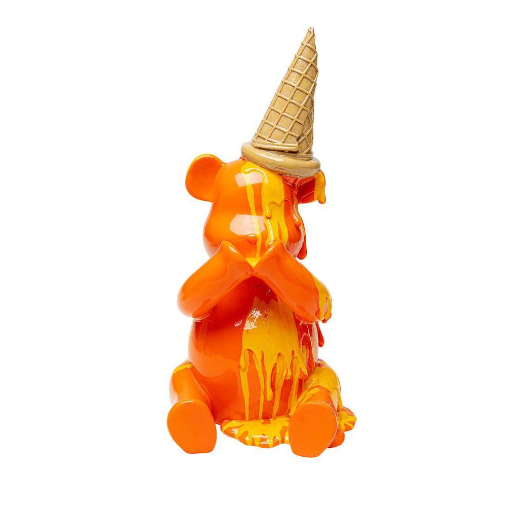 55293 Deko Figur Sitting Gelato Bear Orange 37cm