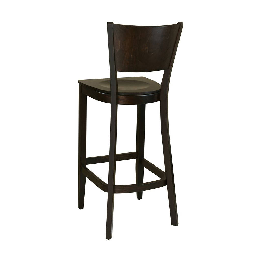 Klassischer Barhocker aus Buchenholz in hellem Beizton Wenge