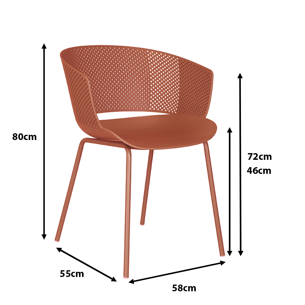 Kunststoffstuhl FOMA F832 Orange Maße